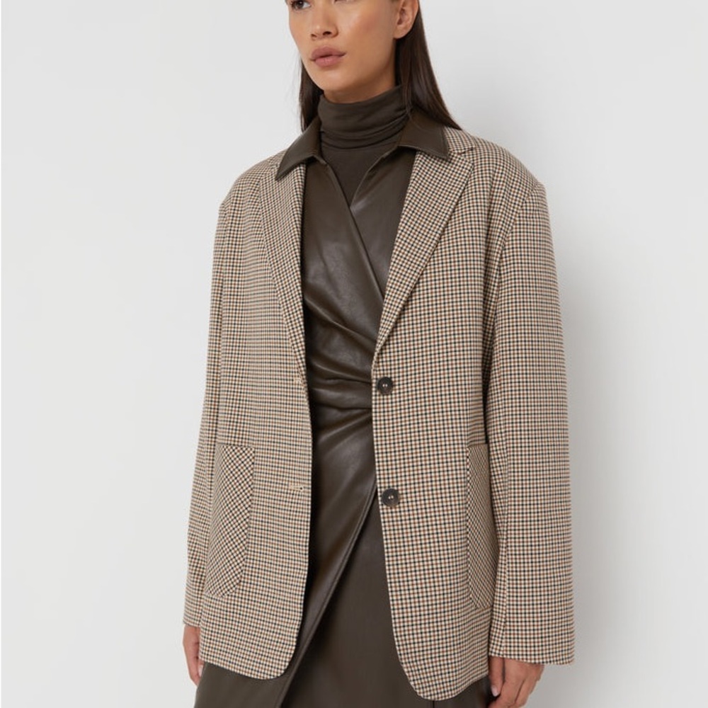 Tan / brown wool blazer oak + fort size S